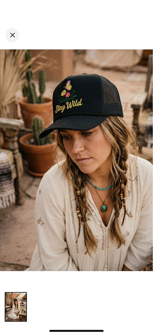 Simply Stitched Stay Wild Canvas Hat.