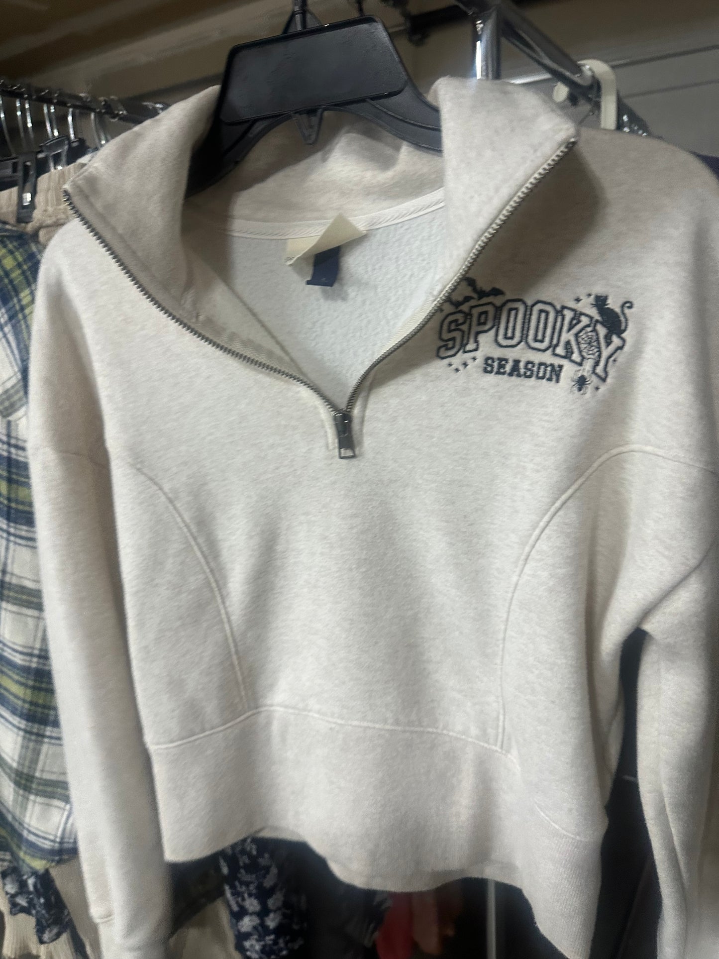 Simply Stitched “Spooky” quarter zip. Size S.