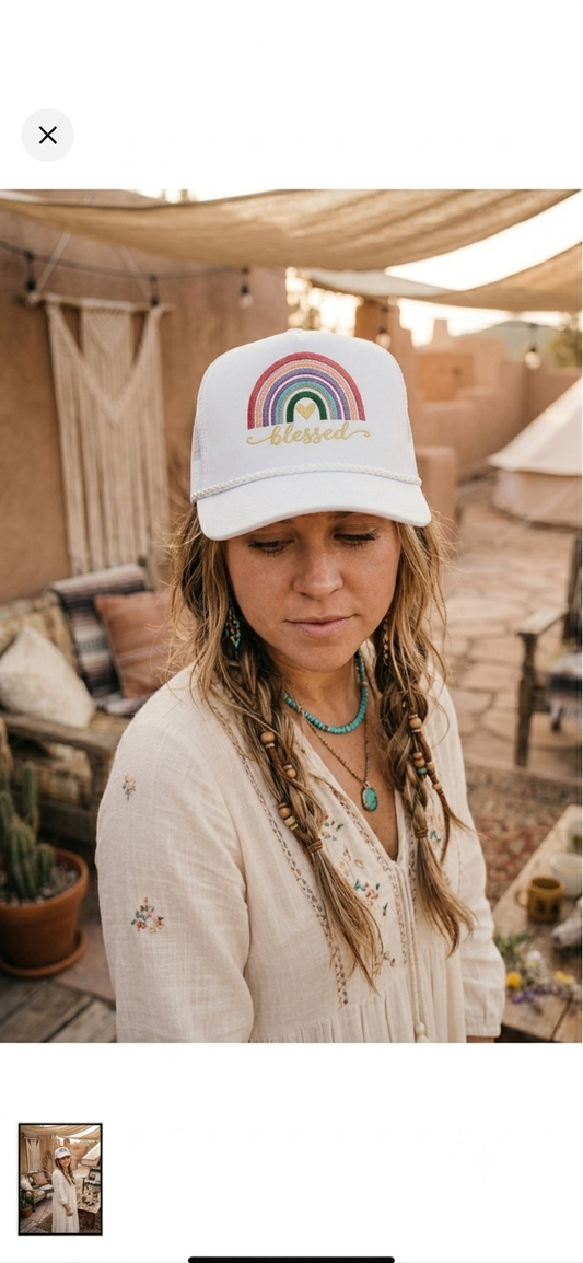 Simply Stitched Blessed Canvas Hat.