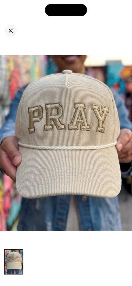 Simply Stitched PRAY corduroy hats available