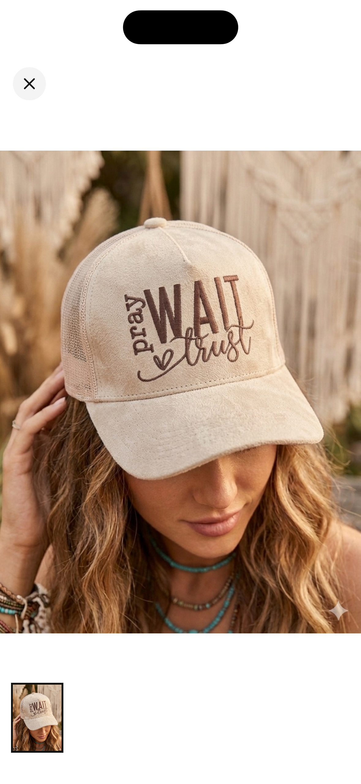 Simply Stitched Pray, Trust, Wait trucker hat